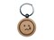 Sad Tear Crying Frown Face Emoticon Engraved Wood Round Keychain Tag Charm